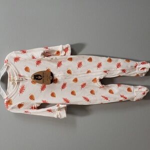 Rabbit & Bear NWT Organic Cotton Leaf Print Onesie, 6-9 months